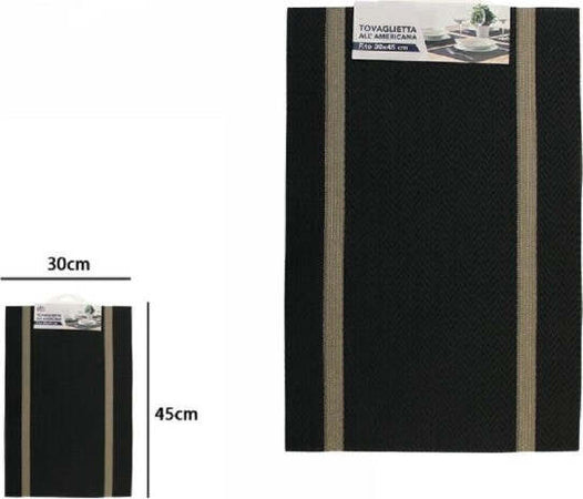 Tovaglietta-Tovagliette-Colazione-All'americana-Cucina-Tavola-30x45cm-72286-Nera