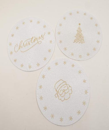Tovaglietta in PP decorata tonda Ø 38 cm per decorazioni natalizie