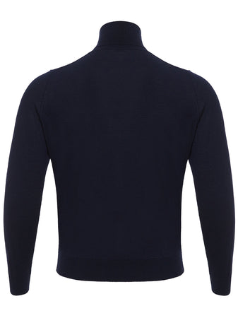 Colombo Dolcevita Blu Navy Cashmere e Seta da uomo