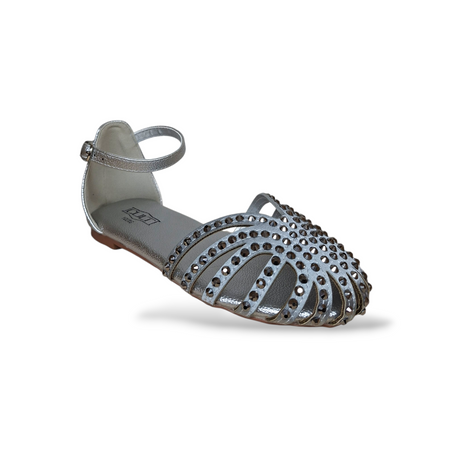 Sandalo Bambina Elegante Argento Strass Cult Paris - Cerimonia Comunione 33-40