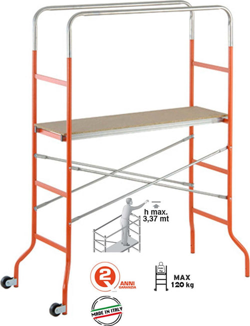 TRABATTELLO MINI CON PIANALE IN LEGNO ALTEZZA MASSIMA 3,37 M Fai da te/Prodotti per la costruzione/Impalcature Trade Shop italia - Napoli, Commerciovirtuoso.it