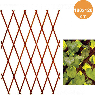 Traliccio Rete Estensibile Legno Scuro Per Parete Da Giardino Piante 180x120cm Arredo giardino Trade Shop italia - Napoli, Commerciovirtuoso.it
