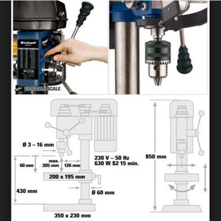 Trapano A Colonna Einhell Bt-bd 701 630w Alto 850mm Con 12 Velocit? Differenti Fai da te/Utensili elettrici e a mano/Utensili elettrici/Trapani a colonna/Trapani a colonna da banco Trade Shop italia - Napoli, Commerciovirtuoso.it