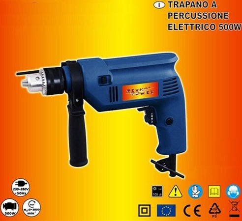 TRAPANO A PERCUSSIONE ELETTRICO 500W INCLUSO 2SET DI PUNTE PER METALLO E CEMENTO Fai da te/Utensili elettrici e a mano/Utensili elettrici/Trapani/Trapani a percussione Trade Shop italia - Napoli, Commerciovirtuoso.it