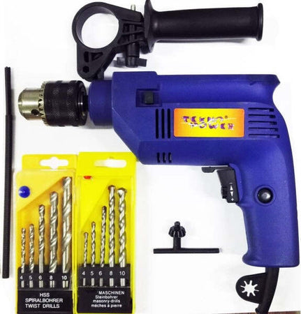Trapano-A-Percussione-Elettrico-500w-Incluso-2set-Di-Punte-Per-Metallo-E-Cemento