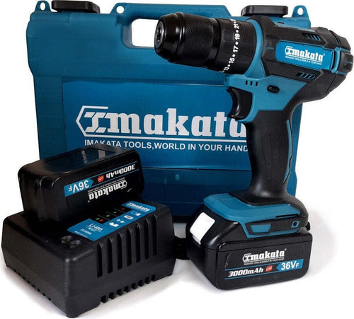 Trapano Avvitatore A Batteria Litio A Percussione 36v Doppia Batteria + Valigia Fai da te/Utensili elettrici e a mano/Utensili elettrici/Trapani/Trapani avvitatori Trade Shop italia - Napoli, Commerciovirtuoso.it