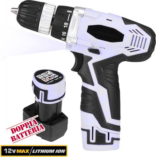 TRAPANO AVVITATORE A DOPPIA BATTERIA AL LITIO IN VALIGETTA 12V CORDLESS Fai da te/Utensili elettrici e a mano/Utensili elettrici/Trapani/Trapani avvitatori Trade Shop italia - Napoli, Commerciovirtuoso.it