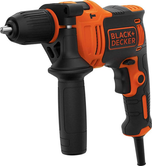 Trapano BLACK & DECKER A Percussione Compatto 710w C/n Valiggetta + 4 Punte Beh710k-qs Nero Arancio Black+Decker