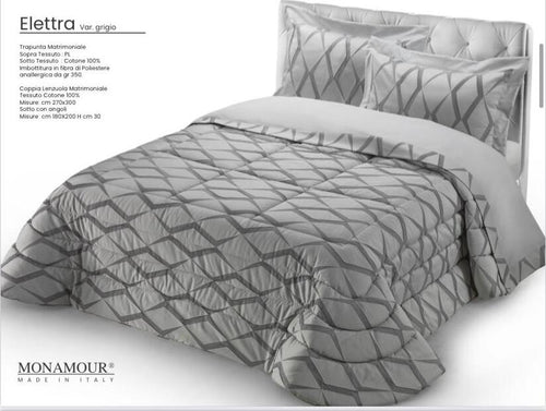 Trapunta art. Elettra matrimoniale col. grigio Casa e cucina/Tessili per la casa/Biancheria da letto/Coperte e trapunte/Trapunte Biancheria Arredo Home - Nola, Commerciovirtuoso.it