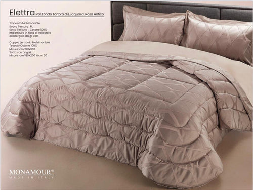 Trapunta Art. Elettra matrimoniale Col. Malva Con Fondo Tortora Casa e cucina/Tessili per la casa/Biancheria da letto/Coperte e trapunte/Trapunte Biancheria Arredo Home - Nola, Commerciovirtuoso.it