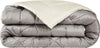 Trapunta matrimoniale Invernale bifaccia-double face in raso di puro cotone Made in Italy Beige/Grigio Fumo