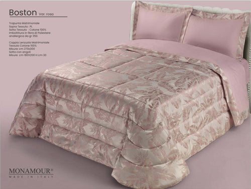 Trapunta matrimoniale invernale Mon Amour art. Boston Sopra tessuto: Pl Sotto tessuto: cotone 100% imbottitura in fibra di poliestere anallergica da gr.350 Casa e cucina/Tessili per la casa/Biancheria da letto/Coperte e trapunte/Trapunte Biancheria Arredo Home - Nola, Commerciovirtuoso.it