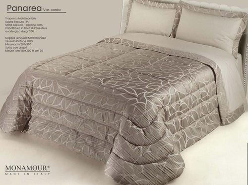 Trapunta matrimoniale invernale Mon Amour art. Panarea colore corda Sopra tessuto: PL Sotto tessuto: cotone 100% imbottitura in fibra di poliestere anallergica da gr.350 Casa e cucina/Tessili per la casa/Biancheria da letto/Coperte e trapunte/Trapunte Biancheria Arredo Home - Nola, Commerciovirtuoso.it