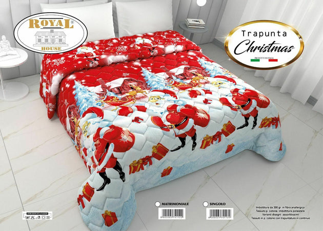 TRAPUNTA-PIUMONE-INVERNALE-NATALE-CHRISTMAS-MATRIMONIALE--LEGGI-DENTRO