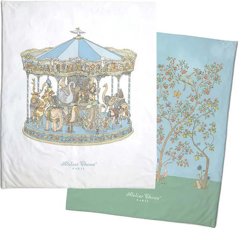 Trapunta Reversibile Atelier Choux In Bloom Blue / Carousel Blue Casa e cucina/Tessili per la casa/Biancheria per culle e lettini/Coperte e copertine/Copertine avvolgenti La Casa Del Bebè - Napoli, Commerciovirtuoso.it