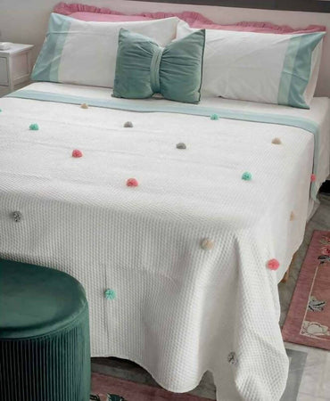 Trapuntino Copriletto Trapuntato Favola By Fancy Home Matrimoniale Primavera Estate In Cotone Con Applicazioni In Tulle Casa e cucina/Tessili per la casa/Biancheria per la cameretta/Trapunte e copriletti Puleo Casa - Palermo, Commerciovirtuoso.it