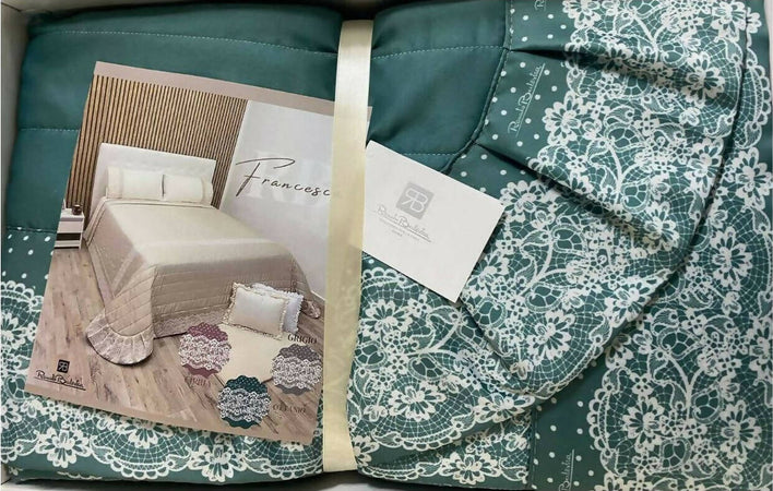Trapuntino copriletto trapuntato primavera estate matrimoniale francesca by renato balestra con elegante lavorazione balza in pizzo Casa e cucina/Tessili per la casa/Biancheria per la cameretta/Trapunte e copriletti Puleo Casa - Palermo, Commerciovirtuoso.it