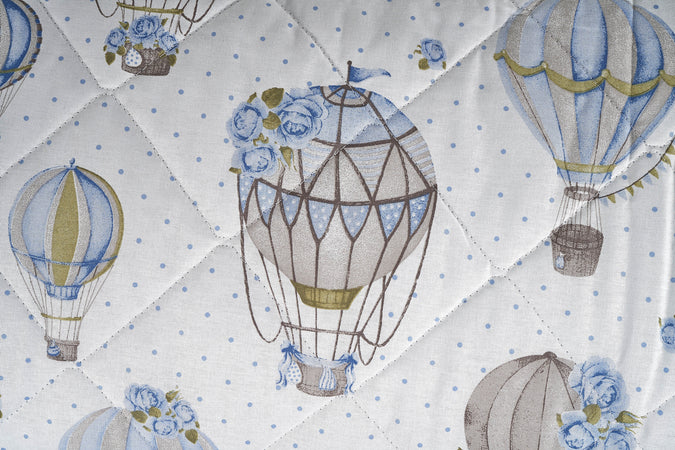 Trapuntino Leggero Copriletto in Puro Cotone Mongolfiere Azzurro Diverse Misure per Letto Matrimoniale, Singolo, Una Piazza E Mezza Casa e cucina/Tessili per la casa/Biancheria da letto/Coperte e trapunte/Trapunte Smartdecohome - Sesto San Giovanni, Commerciovirtuoso.it