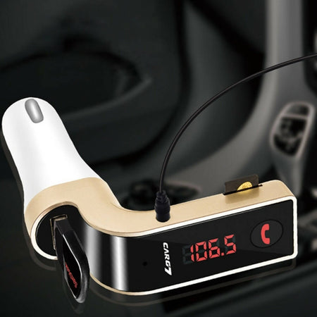 Trasmettitore-fm-per-auto-con-bluetooth-ingresso-aux-slot-scheda-sd-e-porta-usb-installazione-nell'accendisigari