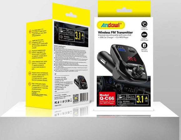 Trasmettitore Fm Vivavoce Wireless Per Auto Q-c66 Caricatore Musicale Doppio Usb Elettronica/Elettronica per veicoli/Accessori/Accessori audio e video/Trasmettitori FM Trade Shop italia - Napoli, Commerciovirtuoso.it