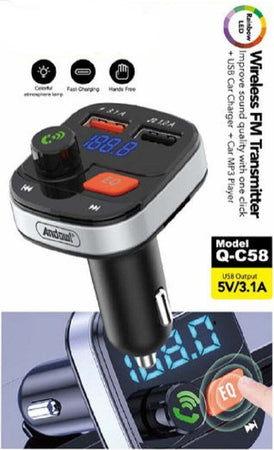 Trasmettitore Fm Wireless Caricatore Usb Mp3 Per Auto Slot Scheda Memoria Q-c58 Elettronica/Elettronica per veicoli/Accessori/Accessori audio e video/Trasmettitori FM Trade Shop italia - Napoli, Commerciovirtuoso.it