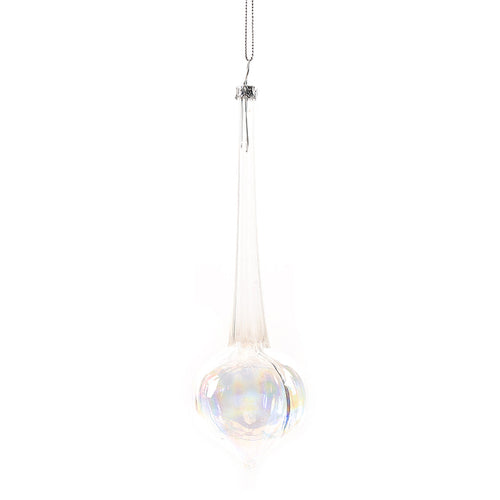 Pendente per albero di Natale in vetro Fuso lungo Trasparente decorativo