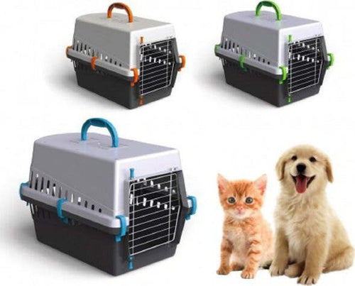 Trasportino-Con-Griglia-In-Metallo-Per-Cani-E-Gatti-Da-Viaggio-50-X-33-X-32-Cm