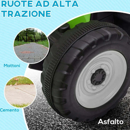 Trattore-Elettrico-per-Bambini-3-6-Anni-con-Rimorchio-Rimovibile,-Batteria-12V-e-Telecomando,-Verde-RG1370-281V90GNRG1