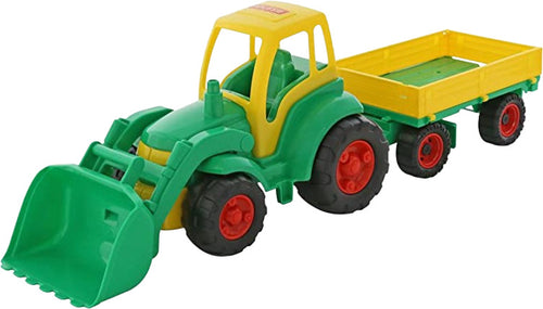 Trattore Giocattole Trampoliere Campione- Trattore Con Caricatori Frontali E Trailer 81x23x26 Cm Verde E Giallo Giochi e giocattoli/Veicoli/Macchine e camion/Veicoli per fattoria Liquidator Italia - Nicosia, Commerciovirtuoso.it