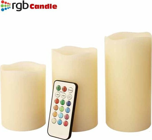 TRE CANDELE LED SENZA FIAMMA CON TELECOMANDO RGB VERA CERA PROFUMATE A VANIGLIA Illuminazione/Illuminazione per interni/Illuminazione speciale/Candele LED Trade Shop italia - Napoli, Commerciovirtuoso.it