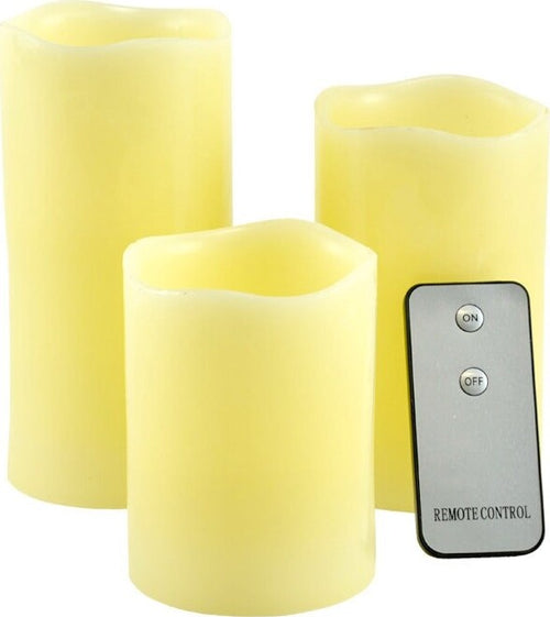 TRE CANDELE LED SENZA FIAMMA VERA CERA CON TELECOMANDO EFFETTO CANDELA ACCESA Illuminazione/Illuminazione per interni/Illuminazione speciale/Candele LED Trade Shop italia - Napoli, Commerciovirtuoso.it