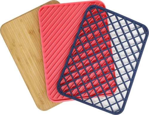 Trebonn Set Da Cucina 3 Pezzi Tagliere In Bambù Fondo Antiscivolo, Gocciolatoio E Poggiapentola In Silicone Set Utensili Taglieri Da Cucina Casa e cucina/Utensili da cucina/Set di taglieri Puleo Casa - Palermo, Commerciovirtuoso.it