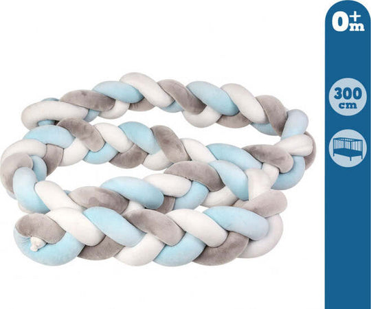 TRECCIA PARACOLPI PER CULLA E LETTINO AZZURRO E GRIGIO 3M Casa e cucina/Tessili per la casa/Biancheria per culle e lettini/Biancheria bebè/Cuscini di sostegno per neonati La Casa Del Bebè - Napoli, Commerciovirtuoso.it