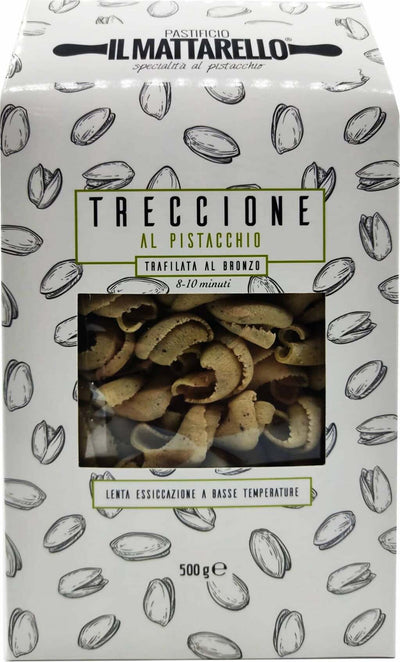 Treccione al Pistacchio Pasta di Semola di Grano Duro 500gr. Prodotta in Sicilia 100%Past a Italiana al Pistacchio Verde di Bronte DOP. Pasta Tipici & Food - Bronte, Commerciovirtuoso.it