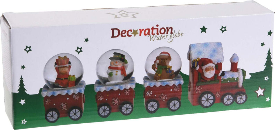 Trenino dentro una bolla d'acqua, in Resina resitente, con 4 vagoni, decorazione natalizia Casa e cucina/Decorazioni per interni/Addobbi e decorazioni per ricorrenze/Decorazioni natalizie/Neve artificiale MagiediNatale.it - Altamura, Commerciovirtuoso.it
