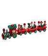 Trenino Natalizio In Legno Con 4 Vagoni 24cm Rosso E Bianco Decorazioni Natale