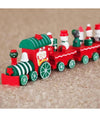 Trenino Natalizio In Legno Con 4 Vagoni 24cm Rosso E Bianco Decorazioni Natale