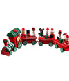 Trenino Natalizio In Legno Con 4 Vagoni 24cm Rosso E Bianco Decorazioni Natale