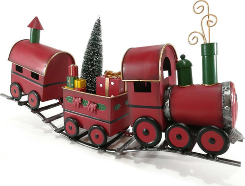 Trenino natalizio rosso con 3 vagoni su rotaie decorazione per interno da 62 cm Casa e cucina/Decorazioni per interni/Addobbi e decorazioni per ricorrenze/Decorazioni natalizie/Schiaccianoci MagiediNatale.it - Altamura, Commerciovirtuoso.it