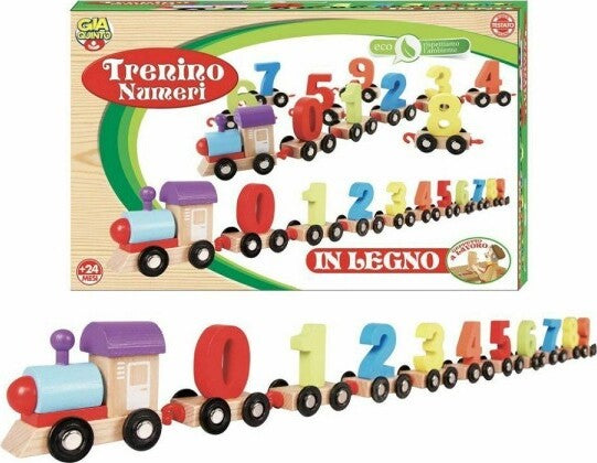 Trenino-Treno-Con-Vagoni-Numeri-In-Legno-Giocattolo-Gioco-Infanzia-Bambini-+24