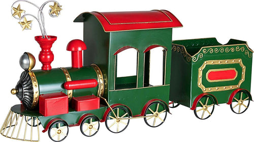 Trenino Vintage Verde con vagone in latta decorazione natalizia 86 cm Casa e cucina/Decorazioni per interni/Addobbi e decorazioni per ricorrenze/Decorazioni natalizie/Schiaccianoci MagiediNatale.it - Altamura, Commerciovirtuoso.it