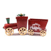 Treno decorativo con vagone in metallo decorazione natalizia 58 cm