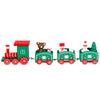 Trenino decorativo natalizio con 3 vagoni in legno per decorazioni natalizie