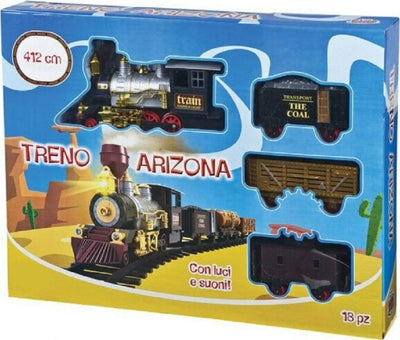 Treno-Arizona-Modellino-Classico-Con-Luci-E-Suoni-4,12-Mt-Binari-Trenino