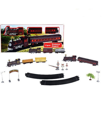 Treno Con Accessori 11 Pz Trenino Modelli Assortiti Playset Giocattolo Trenini