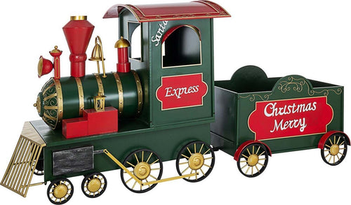 Treno-decorativo-in-metallo-colore-verde-con-vagone-decorazione-natalizia-261-cm