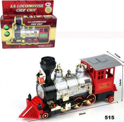 Treno-Trenino-Locomotiva-Retrò-Stile-Western-Ciuf-Ciuf-Luci-E-Suoni-25x40x15cm