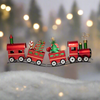 Treno decorativo in metallo con 3 vagoni decorazione natalizia per bambini