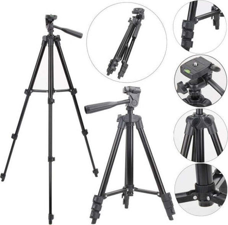 Treppiedi-Cavalletto-Cellulare-Smartphone-Camera-Videocamera-Alluminio-360