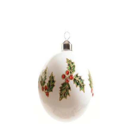 Pallina natalizia con foglie decorative in vetro per albero di Natale Ø 10 cm
